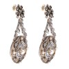 Boucles d'oreilles pendantes anciennes XIXème or et perles 