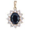 Pendentif avec  saphir, diamants et or jaune