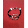 Bracelet Montblanc en argent sur cordon noir