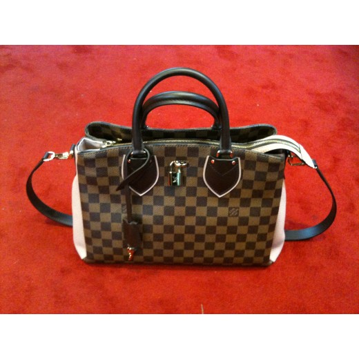 Sac Louis Vuitton Normandy en toile damier ébène et cuir magnolia