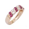 Anneau or jaune 18 K diamants et rubis