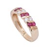 Anneau or jaune 18 K diamants et rubis