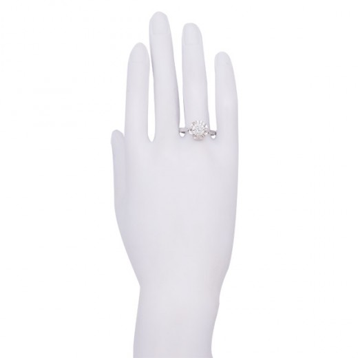 Bague Ancienne Art Déco – Or Blanc 18 Carats Et Diamants – Taille 49 – Parfait état Restauré