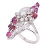 Bague or blanc 18 K rubis et diamants