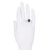 Bague or 18 K, diamants et saphir
