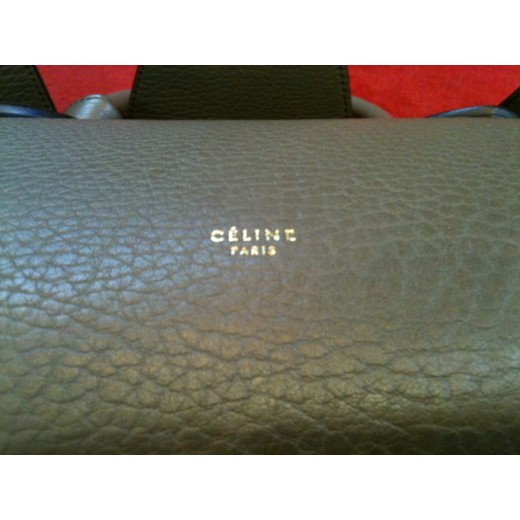 Sac Céline Hand Tie Bag medium en cuir grainé taupe