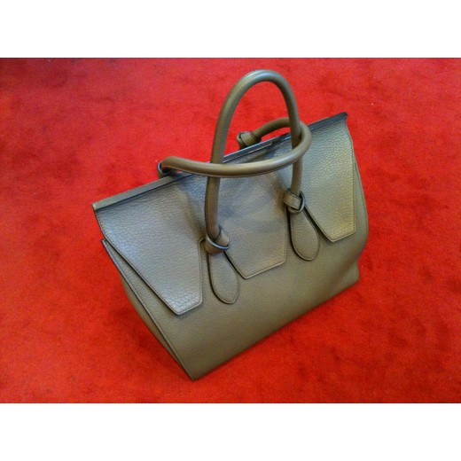 Sac Céline Hand Tie Bag medium en cuir grainé taupe