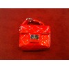 Mini sac de poignet Chanel en cuir vernis rouge