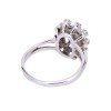 bague marguerite en or blanc, diamants et saphir