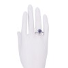 bague marguerite en or blanc, diamants et saphir