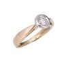 Bague solitaire en or 18 K et diamant