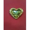 Broche Christian Lacroix Coeur en métal doré