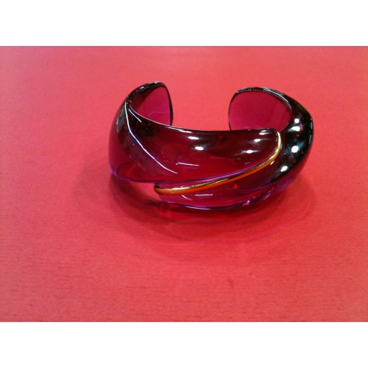 Bracelet Baccarat en cristal rose foncé et or