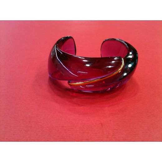 Bracelet Baccarat en cristal rose foncé et or