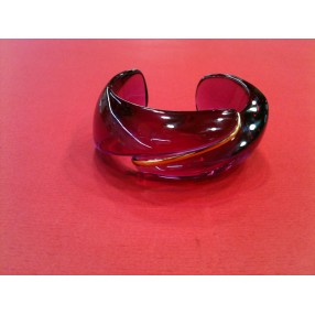 Bracelet Baccarat en cristal rose foncé et or