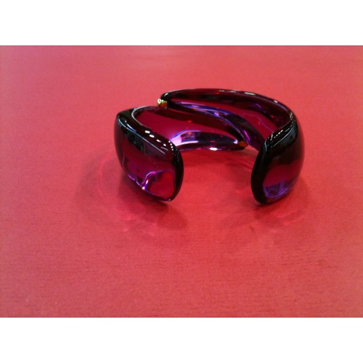 Bracelet Baccarat en cristal rose foncé et or