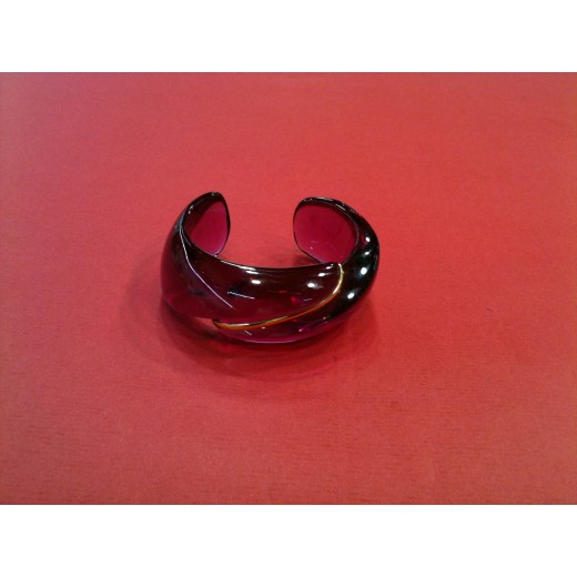 Bracelet Baccarat en cristal rose foncé et or