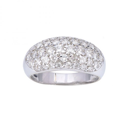 Bague en or blanc et diamants