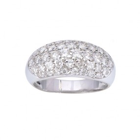 Bague en or blanc et diamants