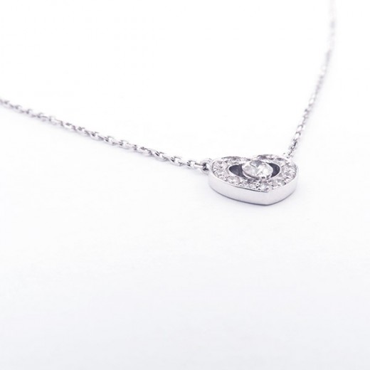 Collier Coeur en or blanc et diamants Arthus Bertrand