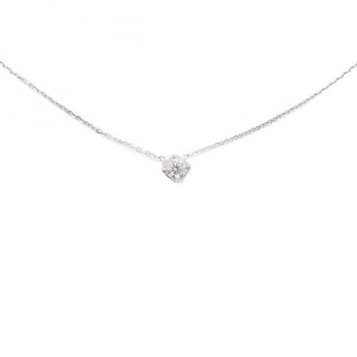 Collier en or blanc et solitaire diamant  Arthus Bertrand