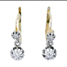 Boucles d'oreilles  18 K et diamants