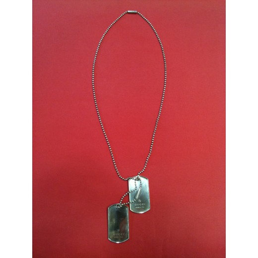 Collier Gucci Plaques militaires en argent