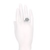 Bague en or blanc avec perle grise