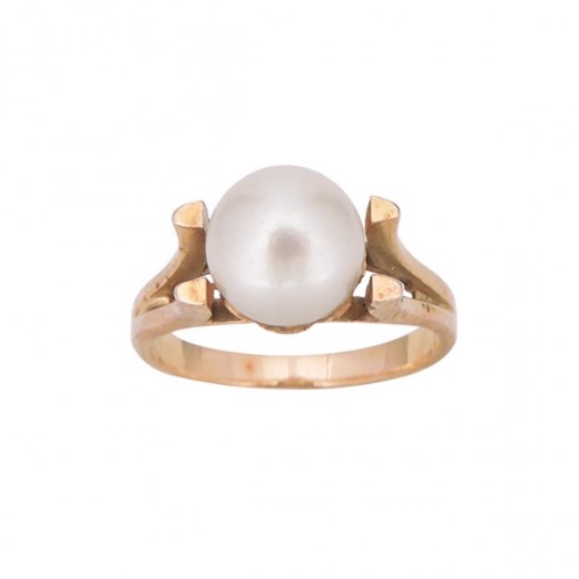 Bague avec perle outlet de culture blanche
