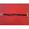 Bracelet Hermès Skipper en argent sur cordon noir