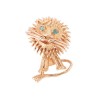 Broche Lion en or yeux éemraude