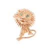 Broche Lion en or yeux éemraude