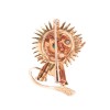 Broche Lion en or yeux émeraude