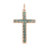 Pendentif croix en or et émeraudes