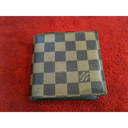 Portefeuille Louis Vuitton Marco en toile damier ébène