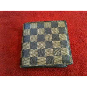 Portefeuille Louis Vuitton Marco en toile damier ébène