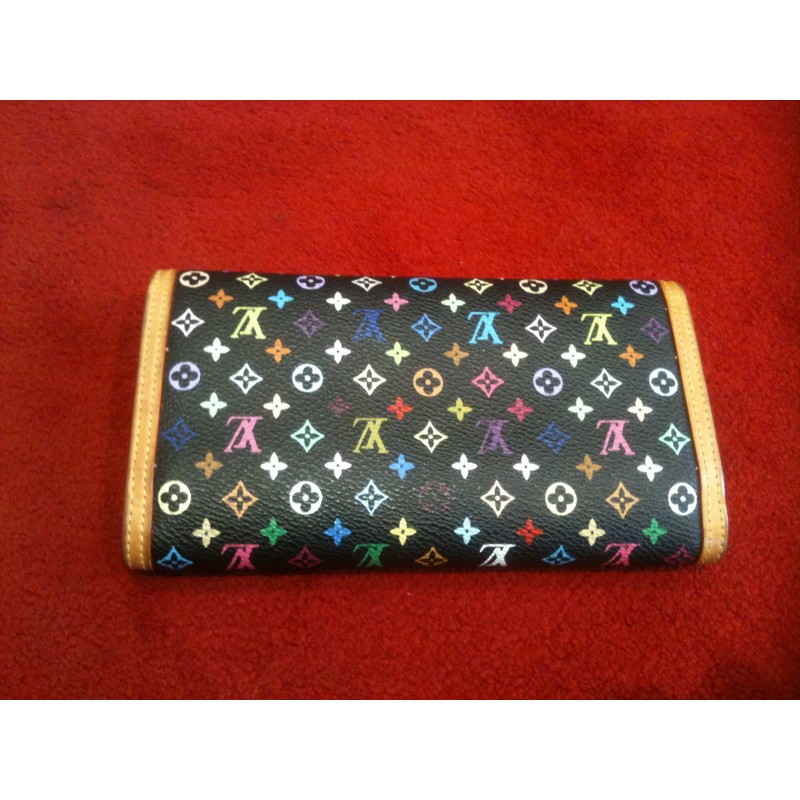 Louis Vuitton Black Monogram Multicolor Porte-Tresor International