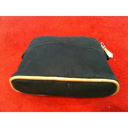 Trousse de toilette Hermès mini Bolide en coton noir