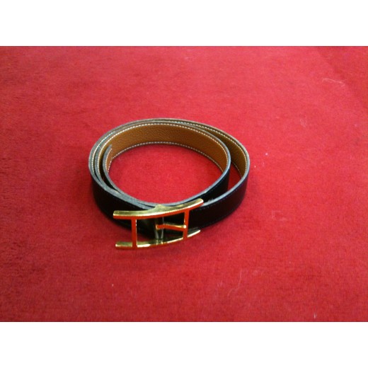 Ceinture Hermès en cuir  noir