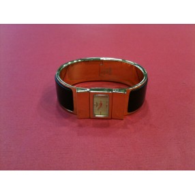 Montre Hermès Clic-Clac en bois et plaqué or