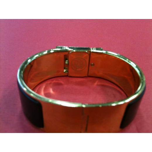 Montre Hermès Clic-Clac en bois et plaqué or