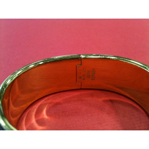 Montre Hermès Clic-Clac en bois et plaqué or