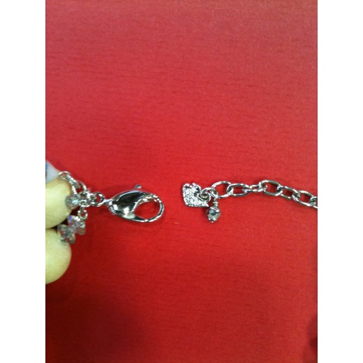 Collier Ancien En Cristal à 3 Rangs - Argenté - Occasion - Bijou Vintage
