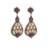 Boucles d'Oreilles Opale et Rubis
