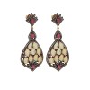 Boucles d'Oreilles Opale et Rubis