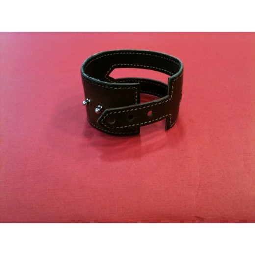 Bracelet extra large Hermès en cuir gold