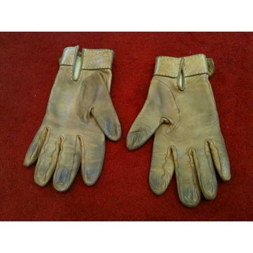 Gants Hermès en cuir camel