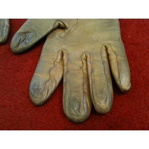 Gants Hermès en cuir camel