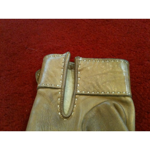 Gants Hermès en cuir camel