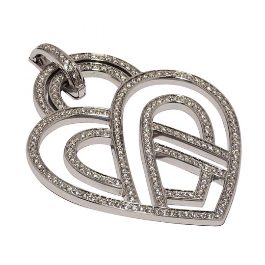 Pendentif en Or gris et sa bélière amovible Poiray